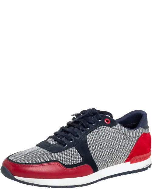 Multicolor Suede And Leather Low Top Sneakers