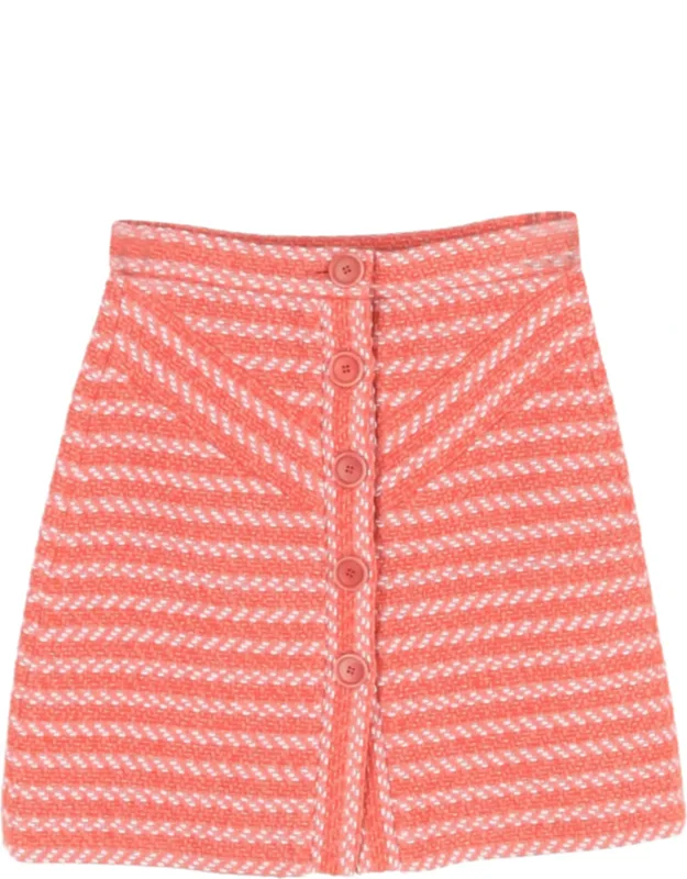 Button-front A-line Mini Skirt