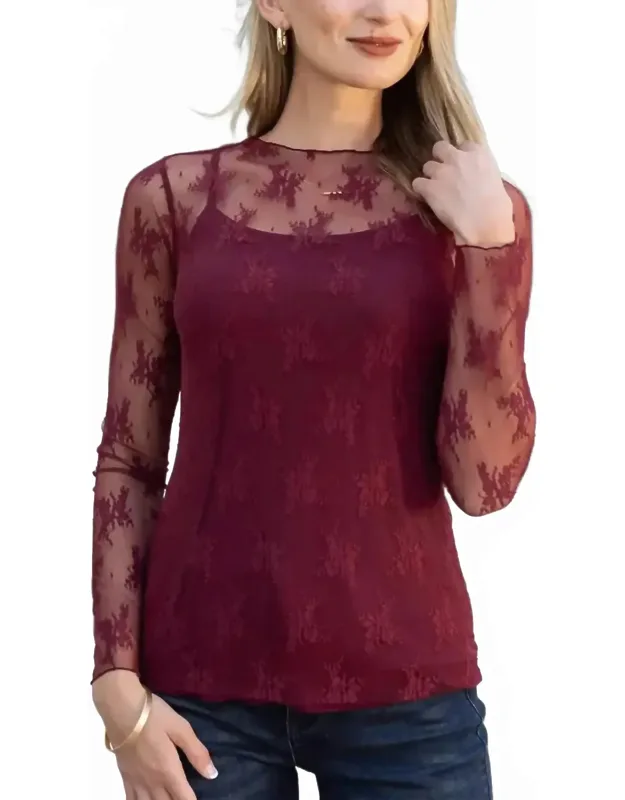 Long Sleeve Mesh Top