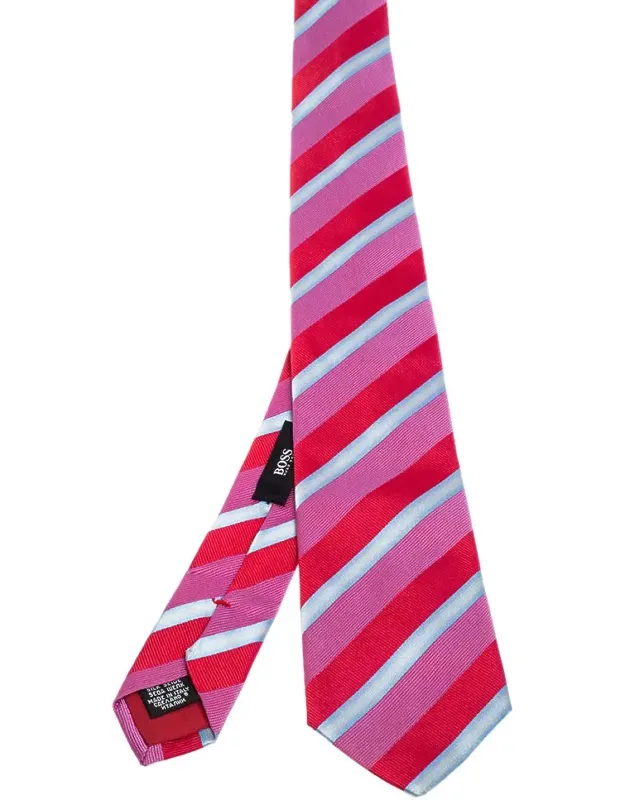 Multicolor Striped Silk Narrow Tie