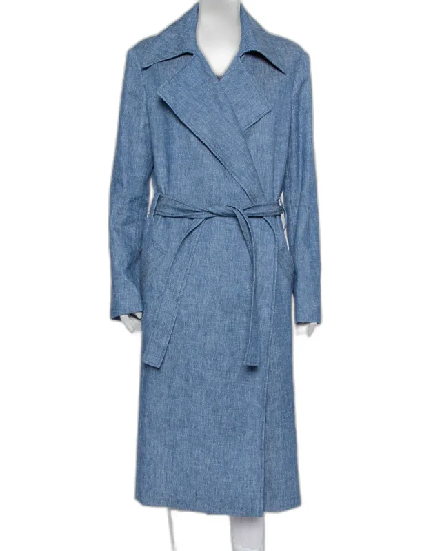 Denim Tailored Belted Coat