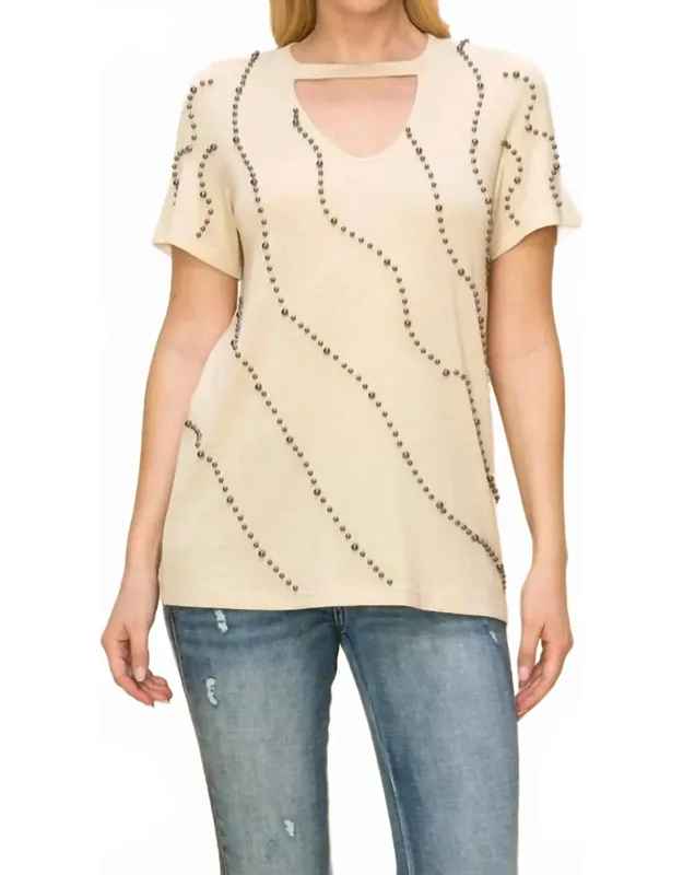 Choker Neckline Keyhole Top