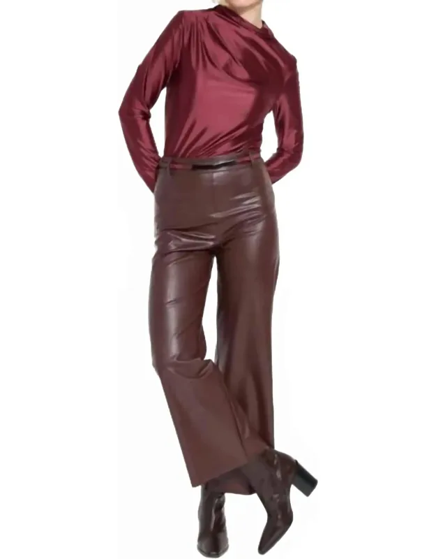Vegan Leather Wide Leg Pants
