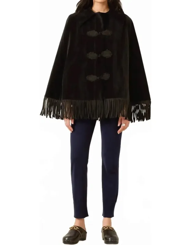 Kensington Onyx Fringe Cape