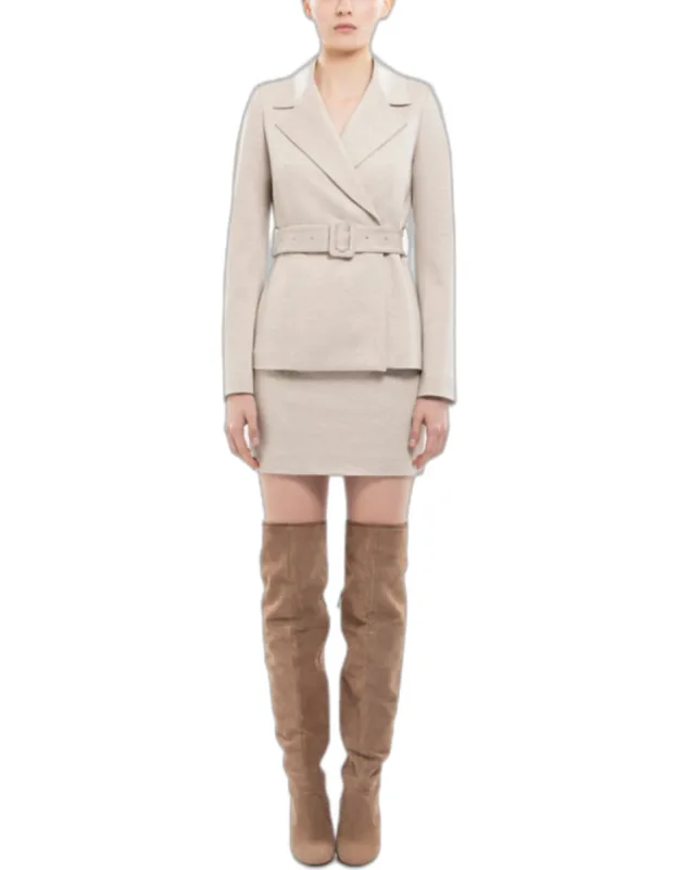 Tailored Jacket With Matching Wide Belt