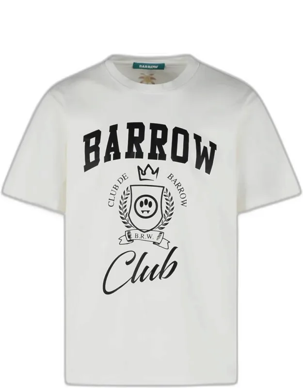 T-shirt With Ribbed Crew Neck And Contrast Print