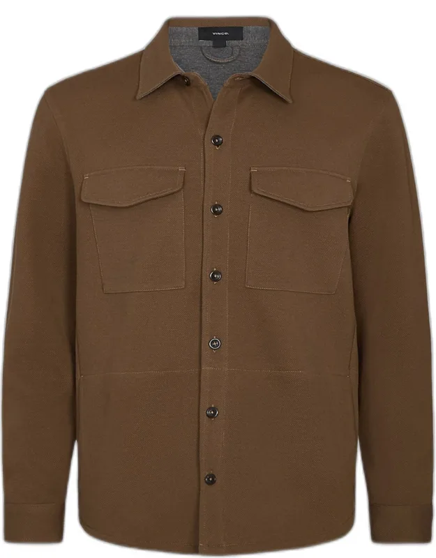 Solid 4-pocket Shirt Jacket