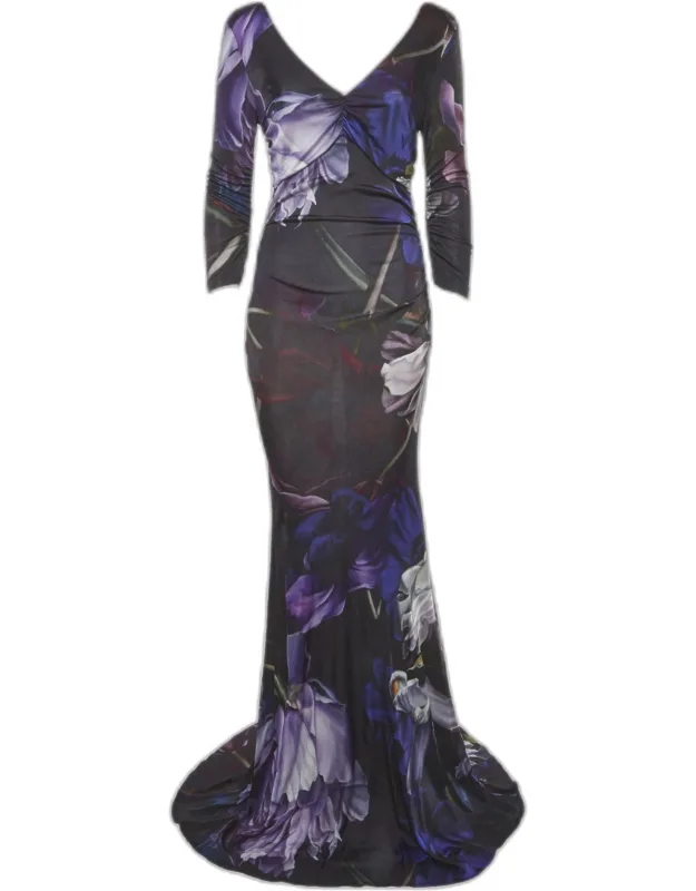 Floral Print Jersey Maxi Dress