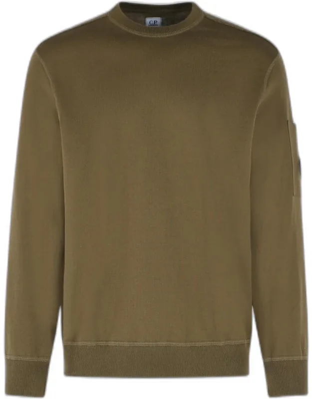 C.p. Company Sweater With Ribbed Crew Neck And Sleeve Pocket