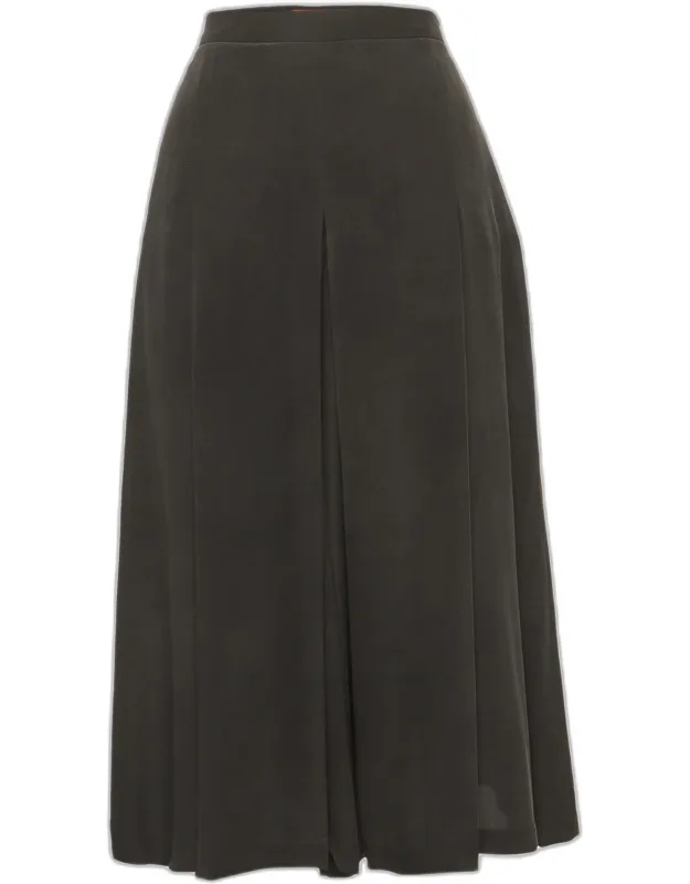 Crepe Box Pleat Midi Skirt