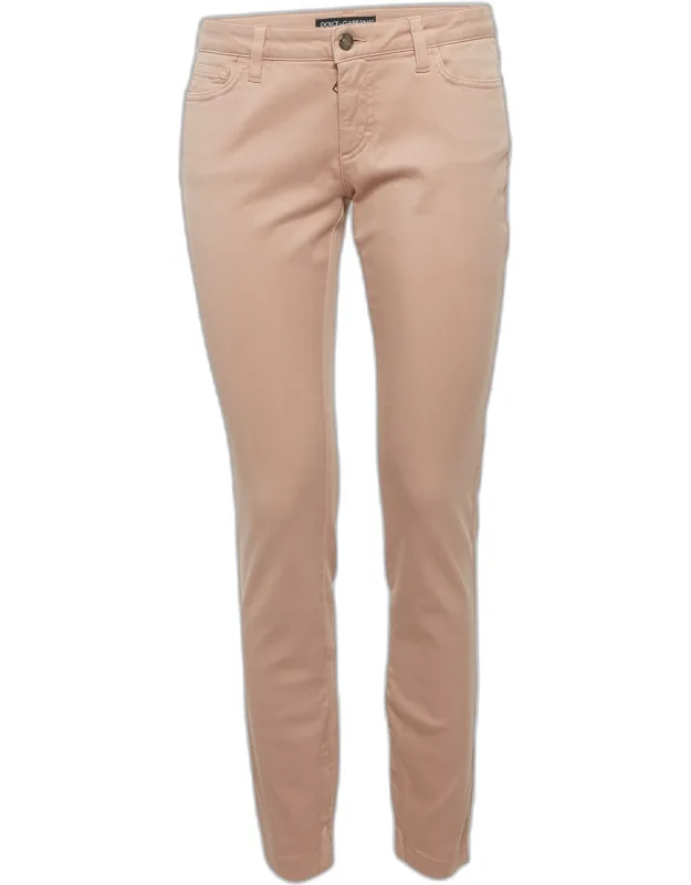 Beige Denim Mid Rise Jeans