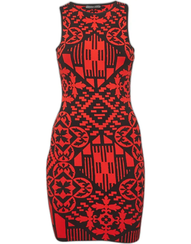 Jacquard Knit Sheath Dress