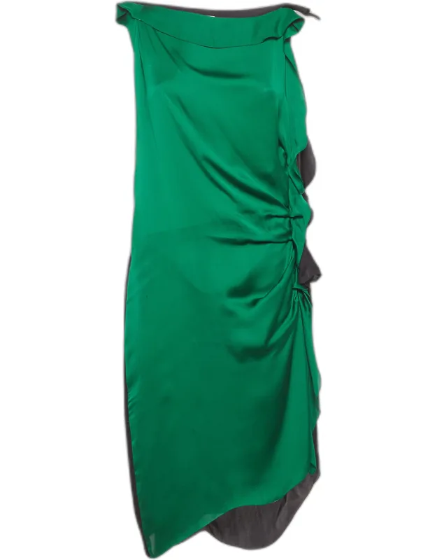 Silk Ruffle Midi Dress