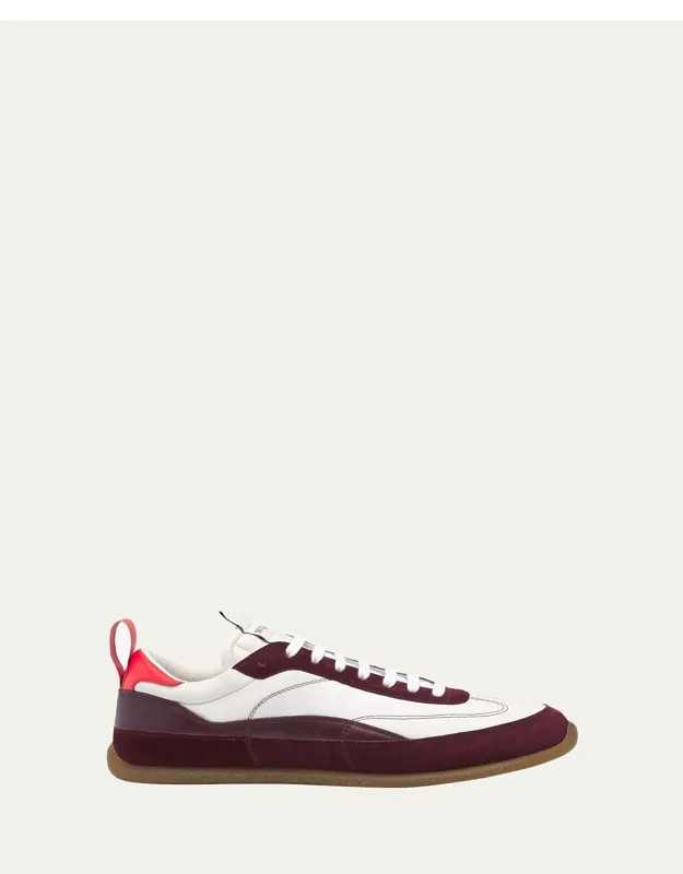 Ec1 Suede And Nylon Low-top Trainers With Padded Collar And Rubber Outsole