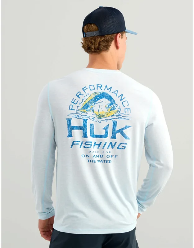 Huk Drift Long Sleeve Performance T-shirt - Upf 30+ Sun Protection, Anti-microbial Treatment