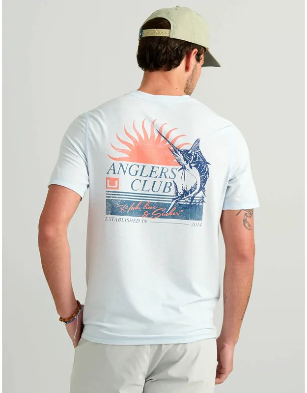 Huk Drift Short Sleeve Performance T-shirt - Drift Heather With Upf 30+ Sun Protection And Anti-microbial Treatments