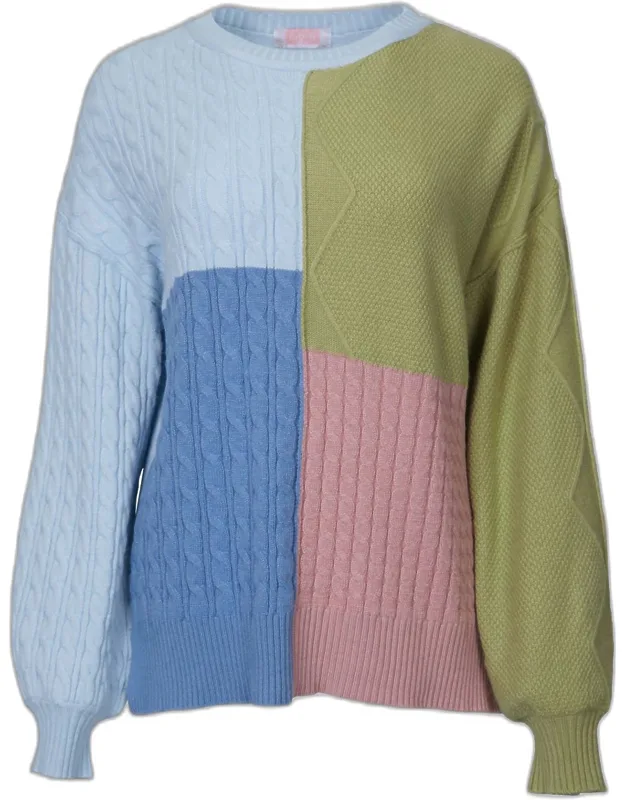 Cable-knit Colorblock Sweater