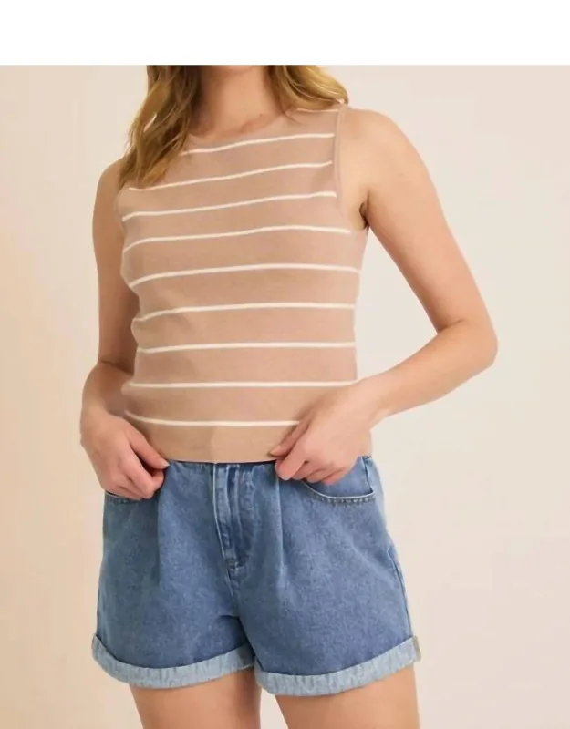 Sleeveless Striped Top