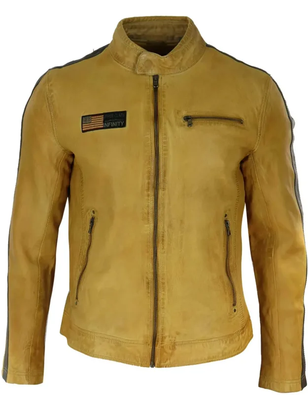 Biker Racing Jacket With Stripes