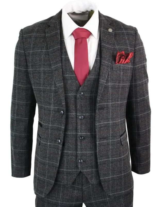 3 Piece Tweed Suit Herringbone
