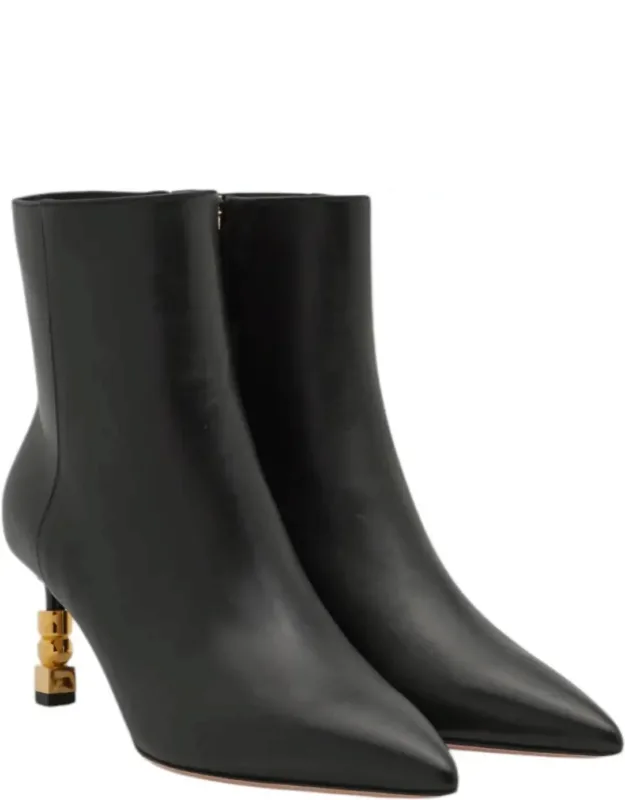 Helena Bead Embellished Leather Ankle Boots