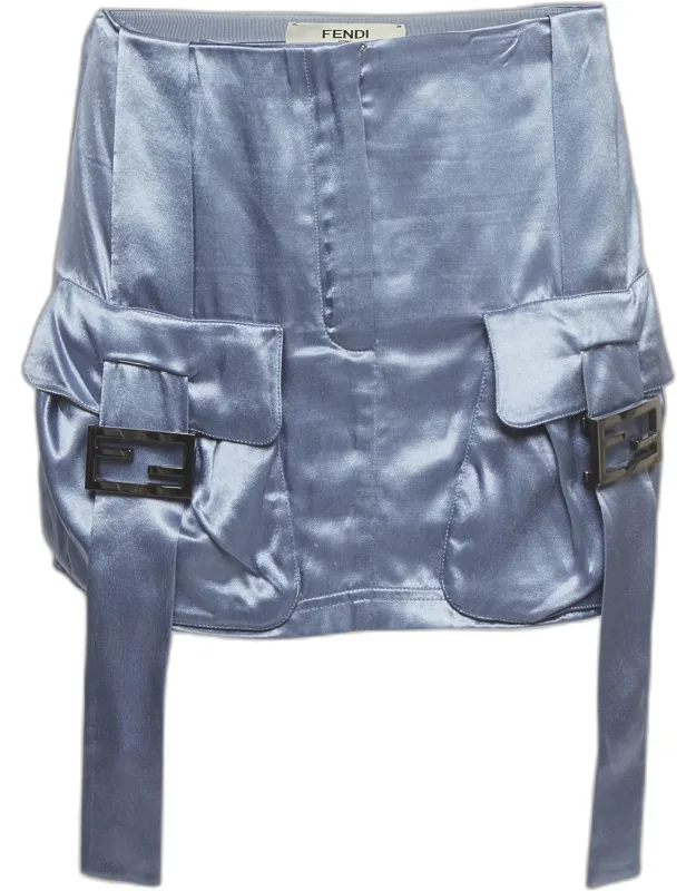 Satin Mini Cargo Skirt