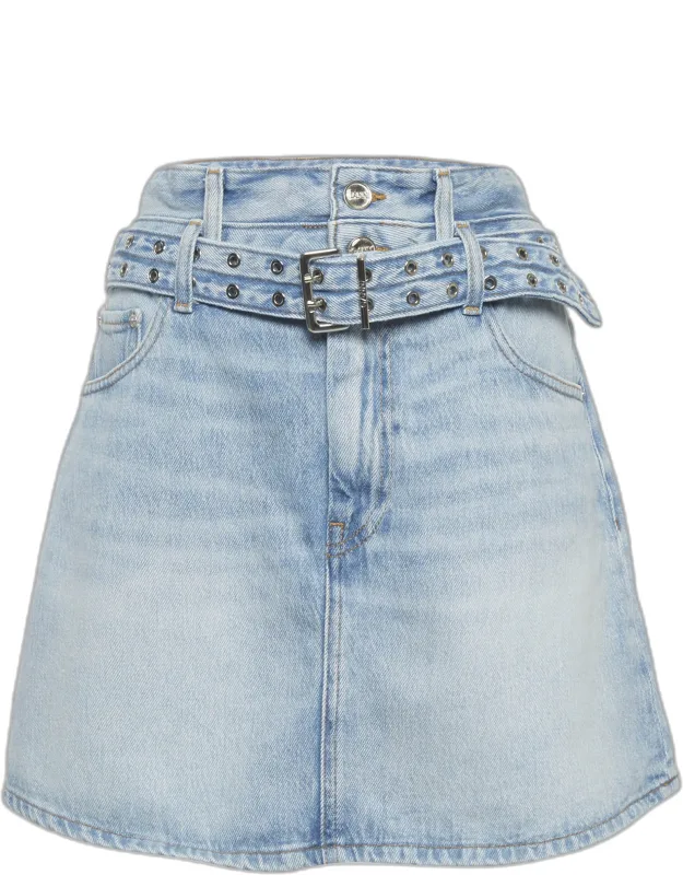 Denim Belted Mini Skirt