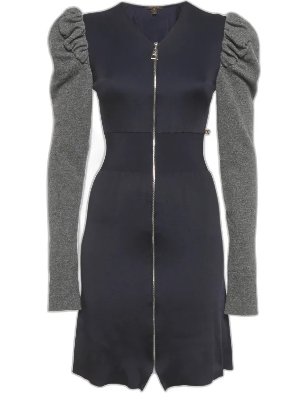 Knit Zip-up Mini Dress