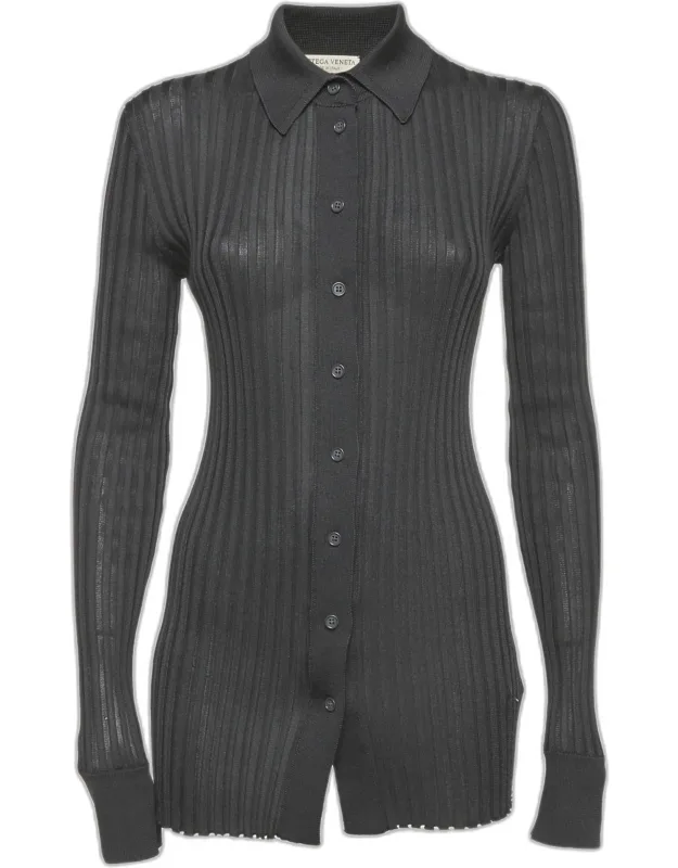 Silk Knit Buttoned Cardigan