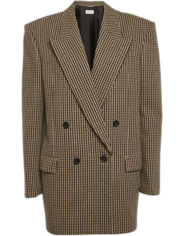 Houndstooth Double Breasted Blazer