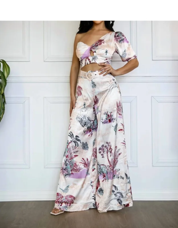 One Shoulder Top And Pants Set