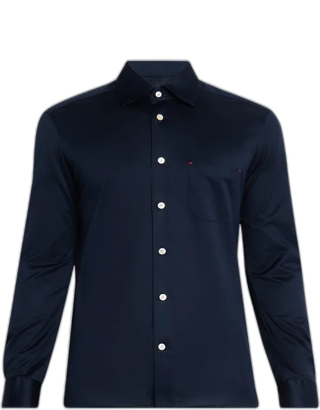 Nerano Cotton Jersey Button-down Shirt