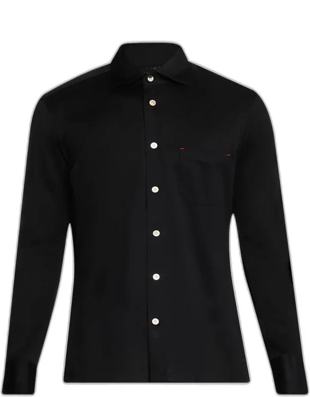 Nerano Cotton Jersey Button-down Shirt