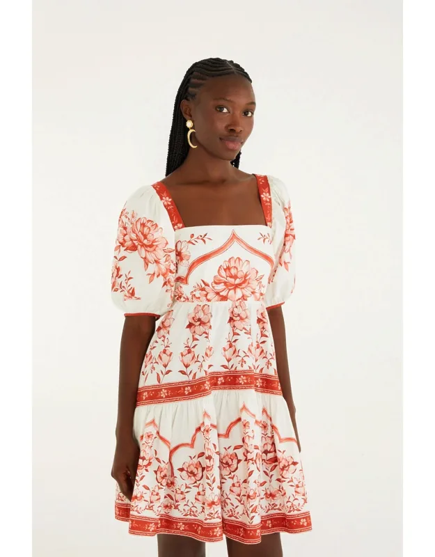 Porcelain Garden Organic Cotton Mini Dress