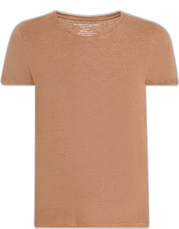 Crewneck Stretch Linen T-shirt