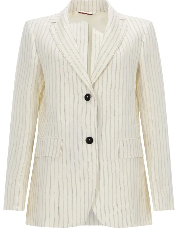 Linen Pinstripe Blazer