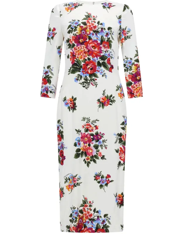 Midi Dress With Floral Print