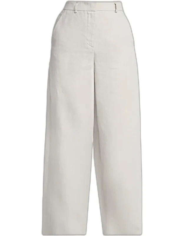 Linen Straight-leg Trousers