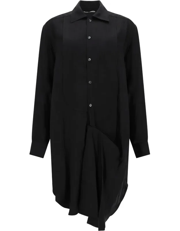 Tuxedo Drape Midi Dress