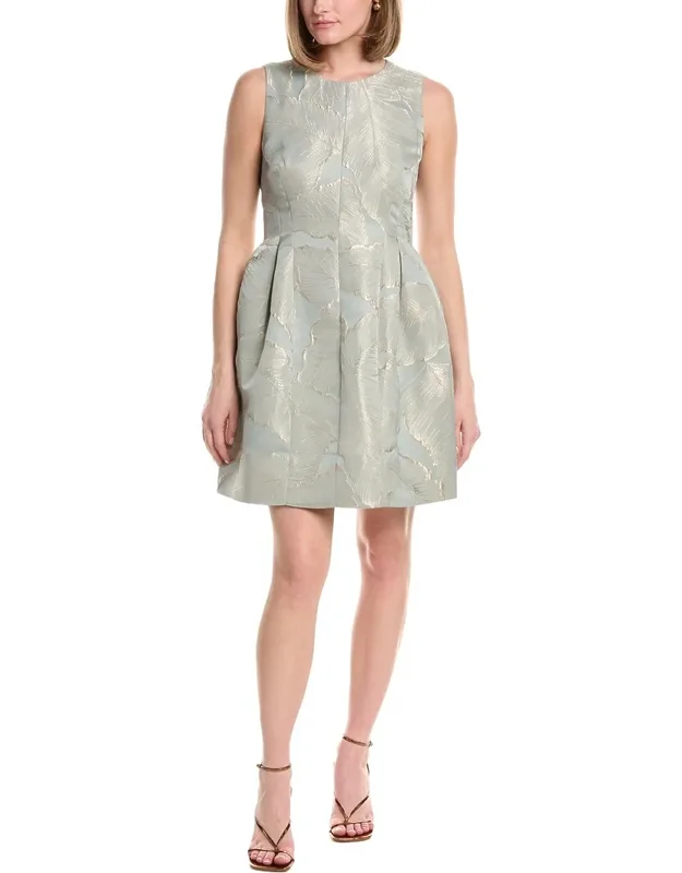 Seamed Jacquard A-line Dress