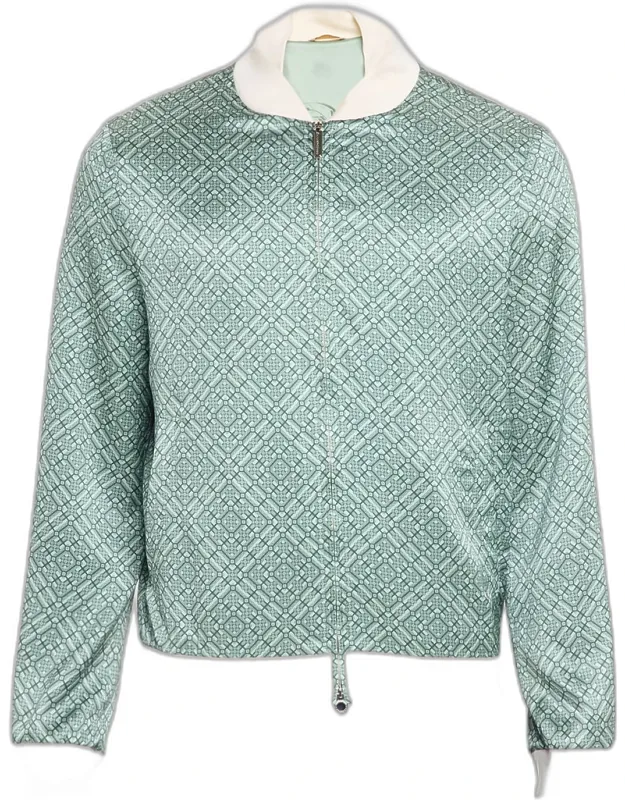 Geometric Silk Bomber Jacket