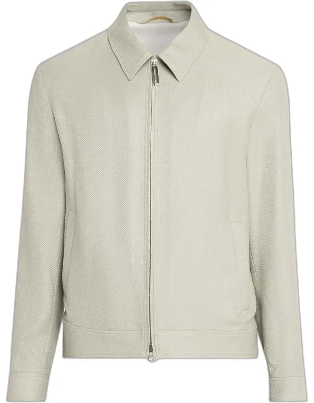 Textured Cashmere-blend Zip Jacket