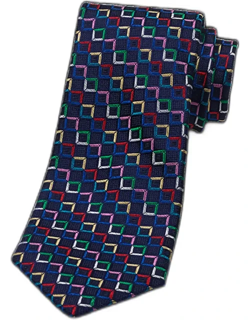 Geometric Woven Silk Tie