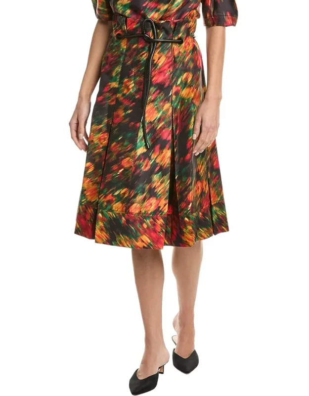 Flowers In Motion Canvas Origami Silk-blend Dress