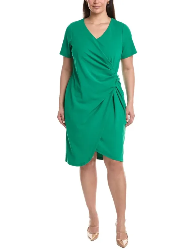 Crepe Tucked Mini Dress