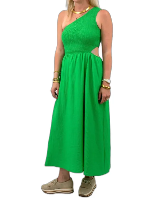 Cutout One Shoulder Maxi Dress