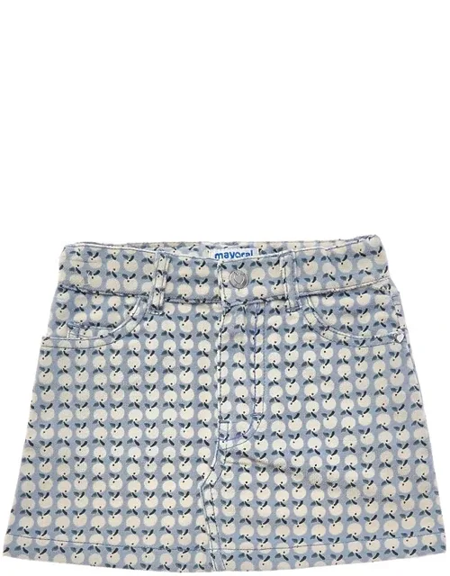Floral Corduroy Skirt