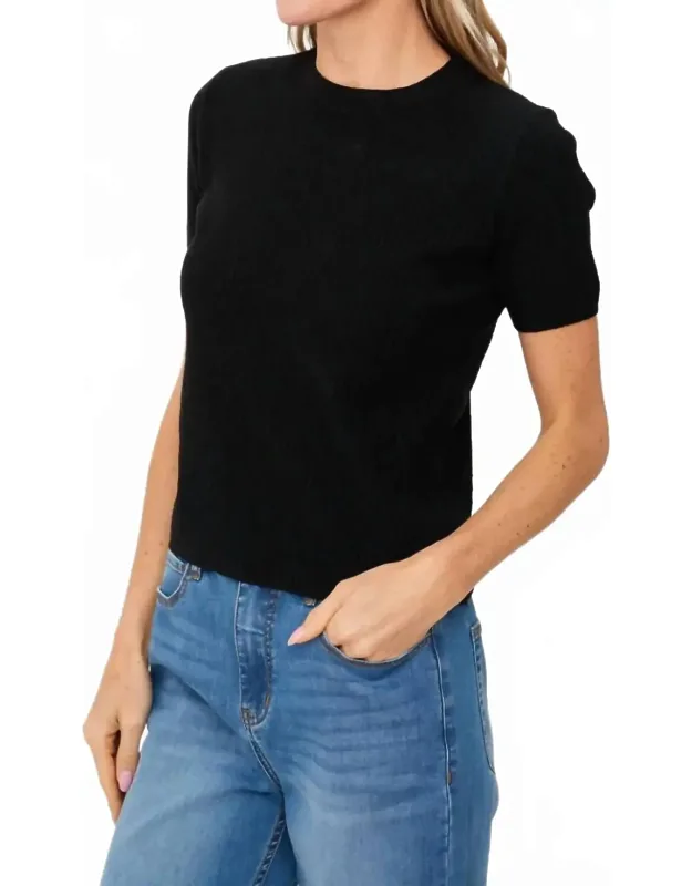 Ribbed Short Sleeve Sweater