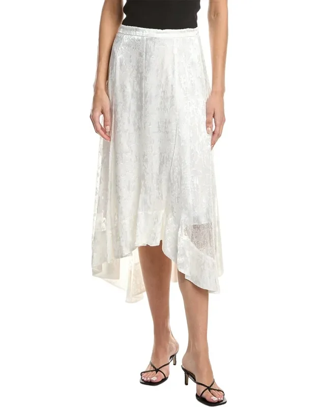 Abstract Textured Devore Asymmetric Silk-blend Dress