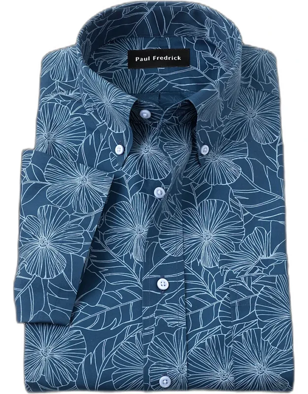 Non-iron Cotton Floral Dress Shirt